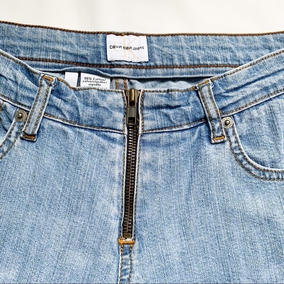 VTG Y2K Calvin Klein Unique Zip Up Straight Leg Light Wash Jeans Sz 7 Jrs - Picture 4 of 9